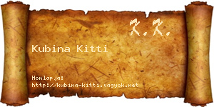 Kubina Kitti névjegykártya