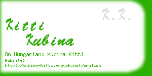 kitti kubina business card